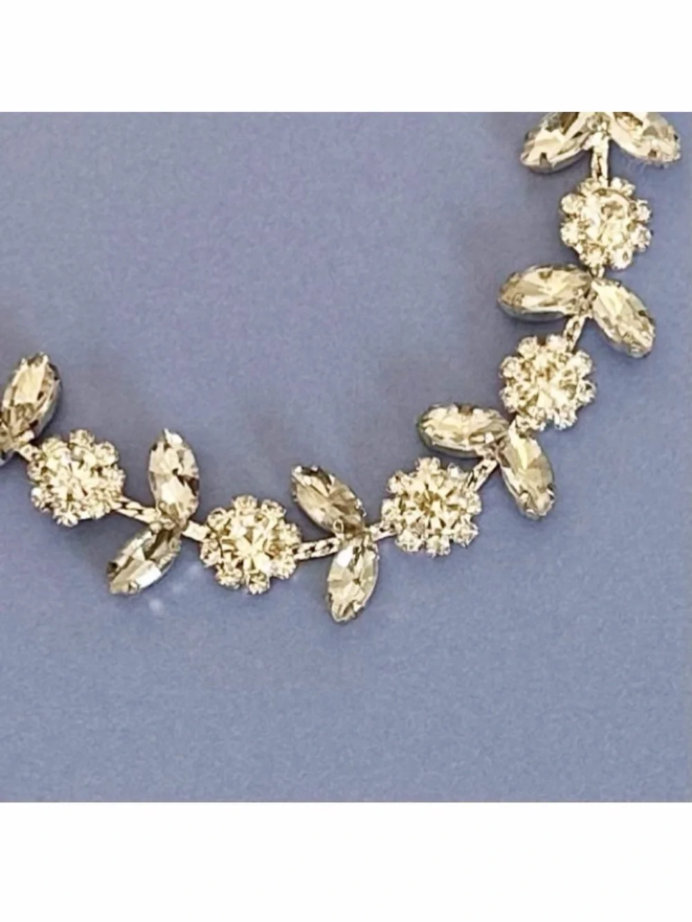 Bridal Rhinestone Hair Accessory with Ivory Ribbon Tie